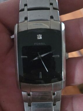 Fossil Stainless Steel Watch with Black Dial
